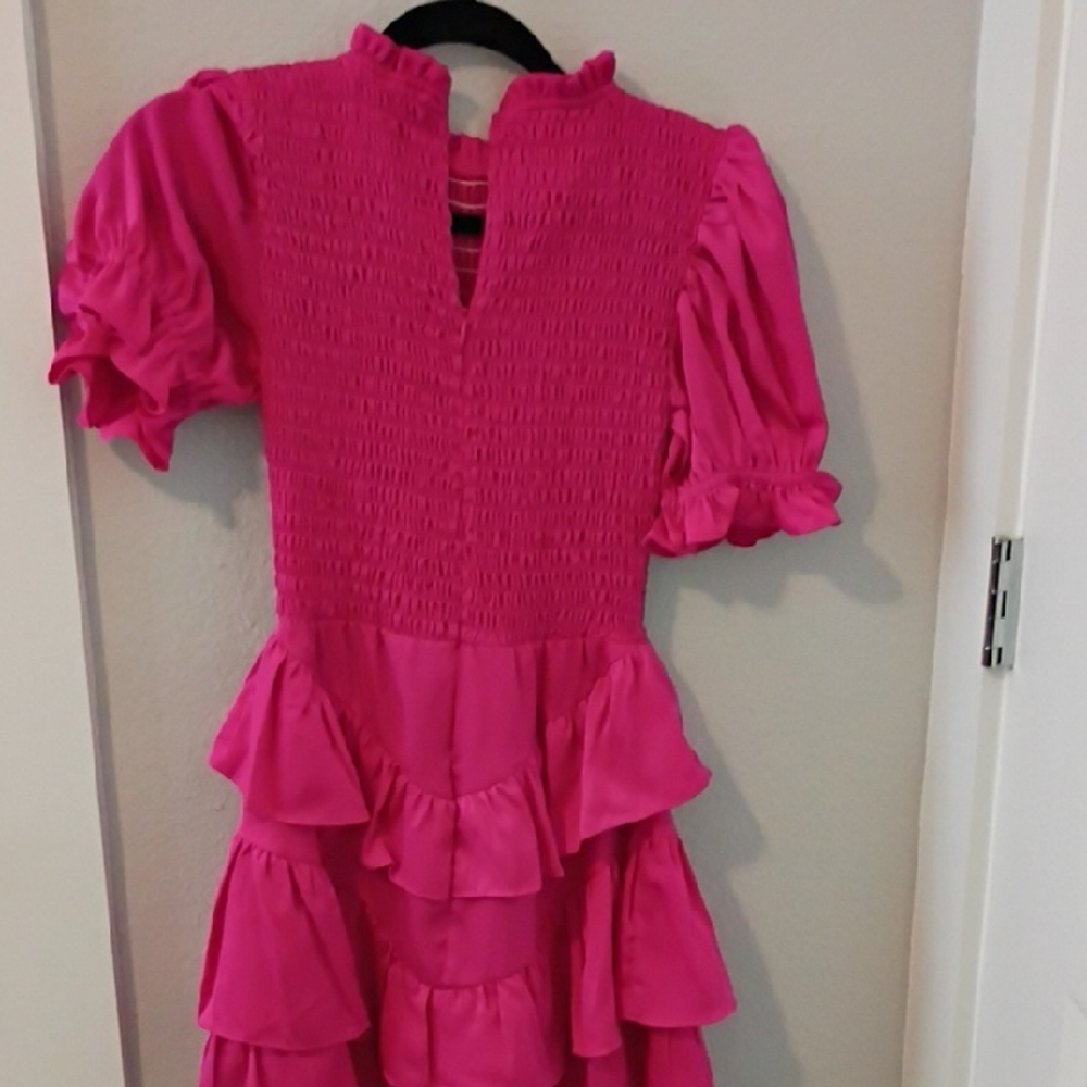 Vibrant Pink Ruffled Dress